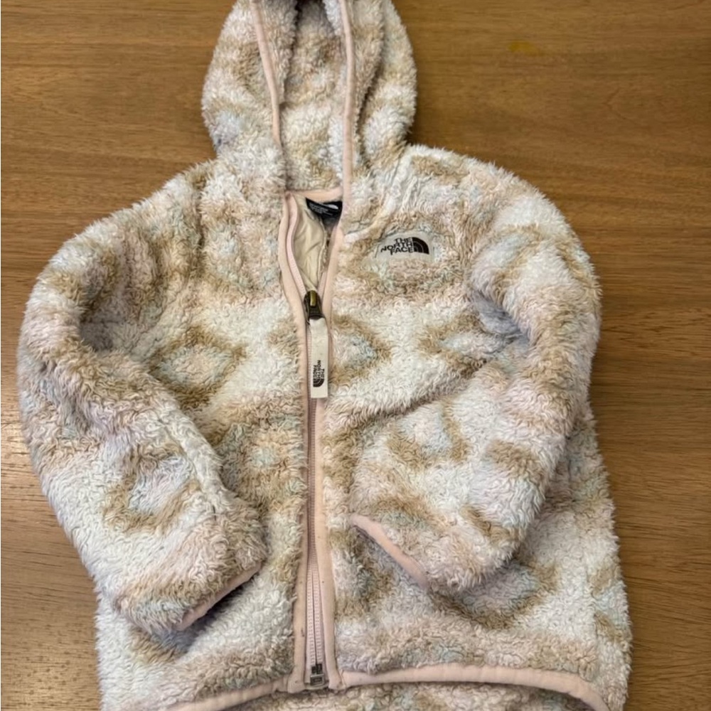 The North Face Cream and Tan Fleece Jacket